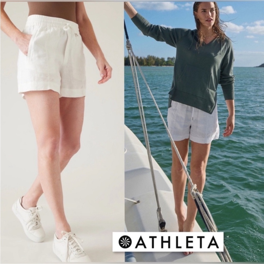 NWOT Athleta Retreat Linen White Short Size 22.